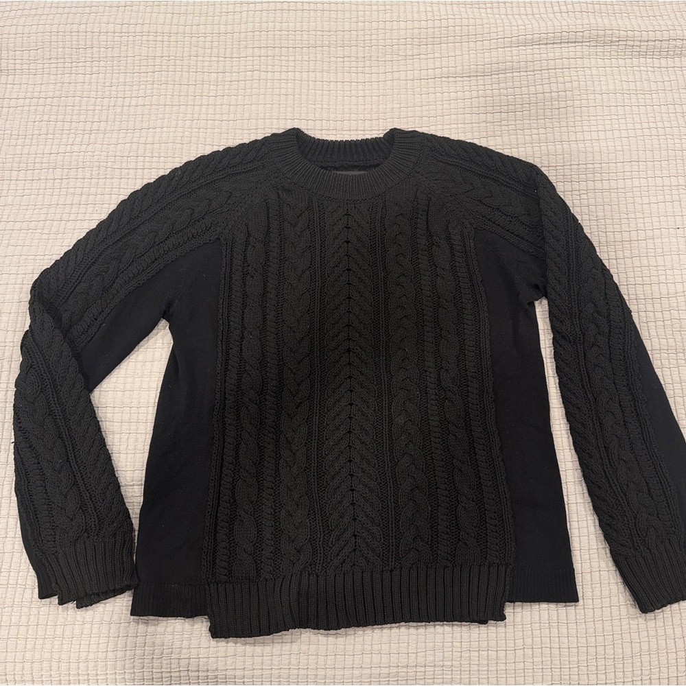 Rag & Bone Nala Black Cable Knit Fisherman Sweater - Size S